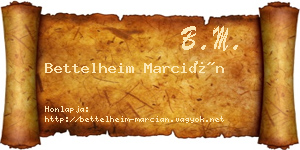 Bettelheim Marcián névjegykártya